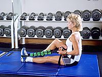 便携式健身器训练(2) 拉伸腿筋及内收肌